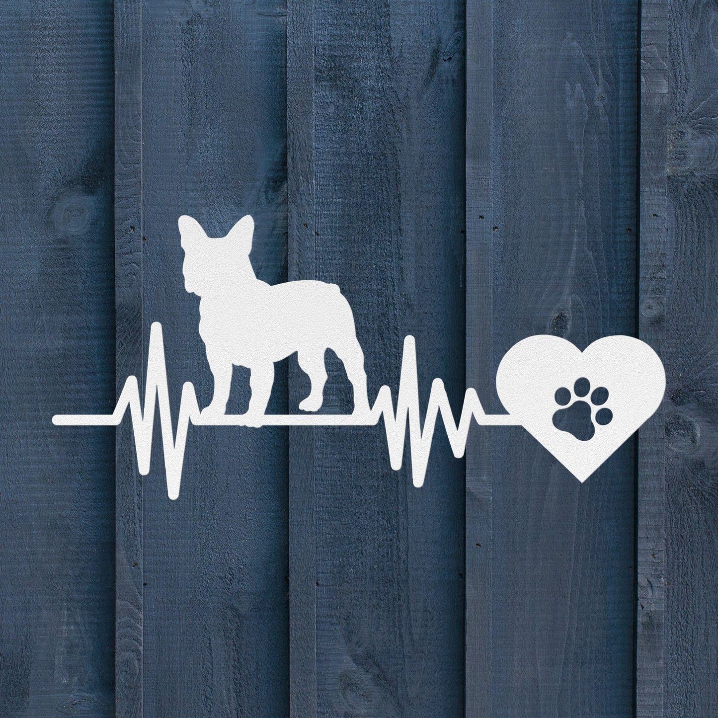 French Bulldog Heartbeat Metal Sign - BullyBellyMetal Sign