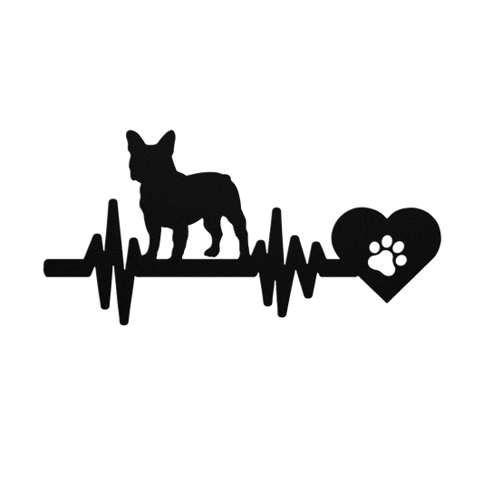 French Bulldog Heartbeat Metal Sign - BullyBellyMetal Sign