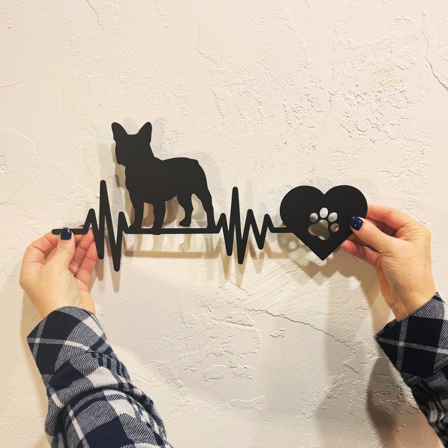 French Bulldog Heartbeat Metal Sign - BullyBellyMetal Sign