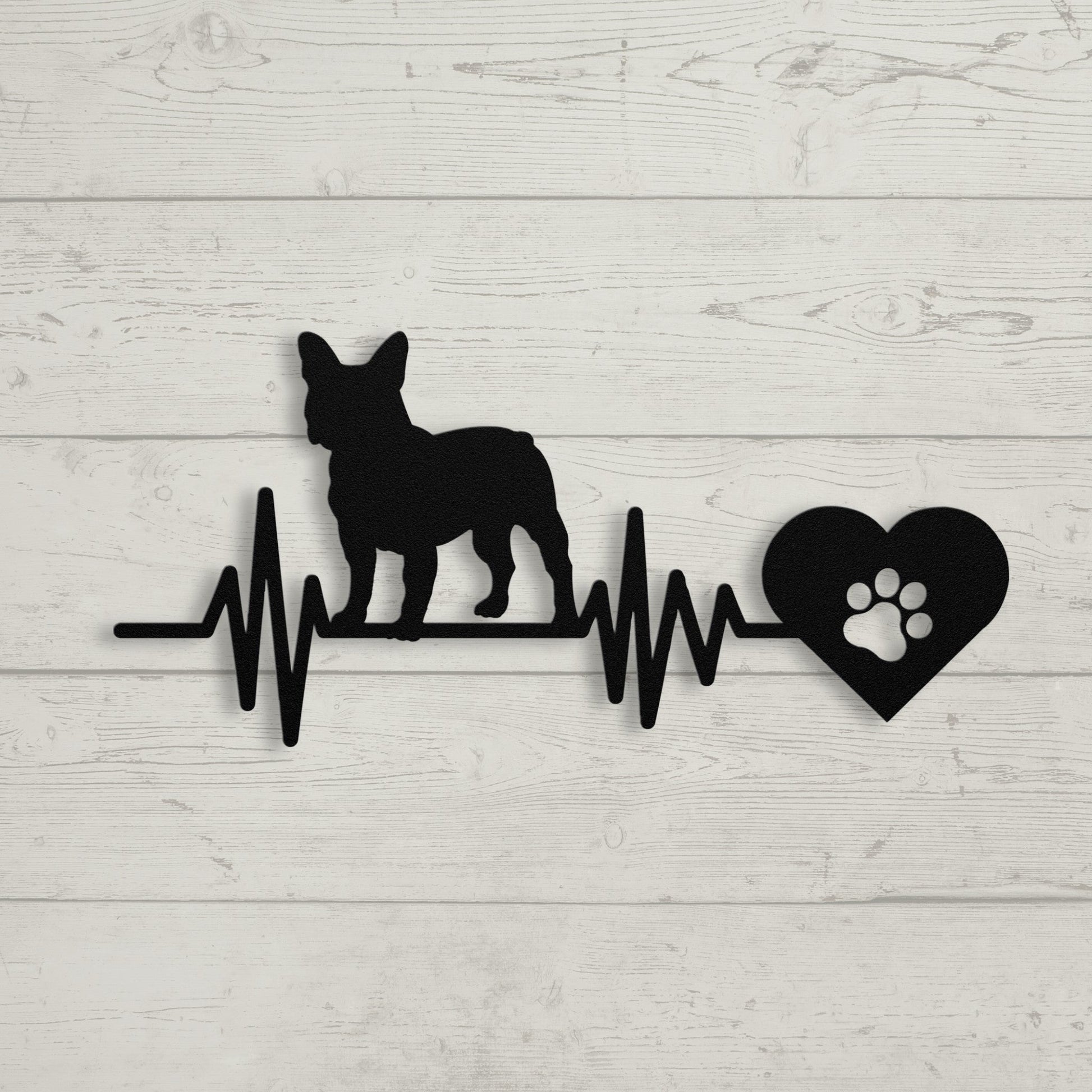 French Bulldog Heartbeat Metal Sign - BullyBellyMetal Sign
