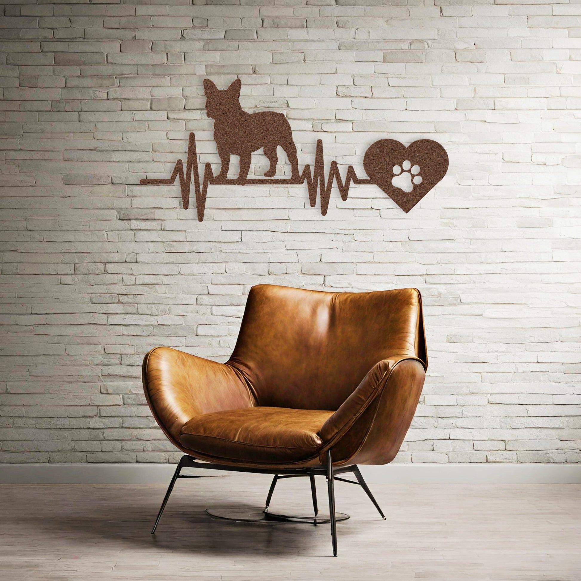 French Bulldog Heartbeat Metal Sign - BullyBellyMetal Sign