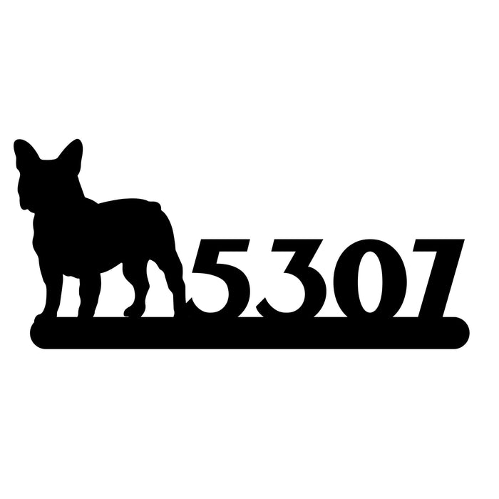 French Bulldog Home Metal Sign - BullyBellyFrench Bulldog - House Number