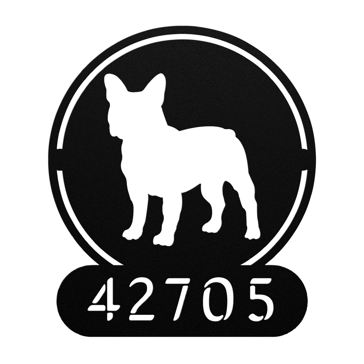 French Bulldog Homestead Number Sign - BullyBellyMetal Sign
