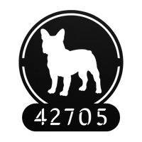 French Bulldog Homestead Number Sign - BullyBellyMetal Sign
