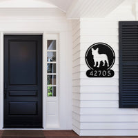 French Bulldog Homestead Number Sign - BullyBellyMetal Sign