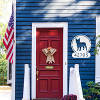 French Bulldog Homestead Number Sign - BullyBellyMetal Sign