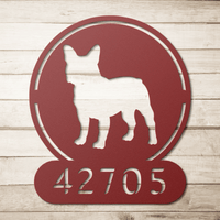 French Bulldog Homestead Number Sign - BullyBellyMetal Sign