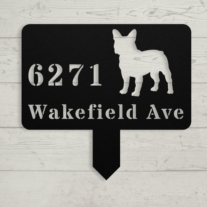 French Bulldog House Address Yard Sign - BullyBellyLawn Art