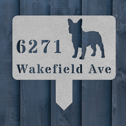 French Bulldog House Address Yard Sign