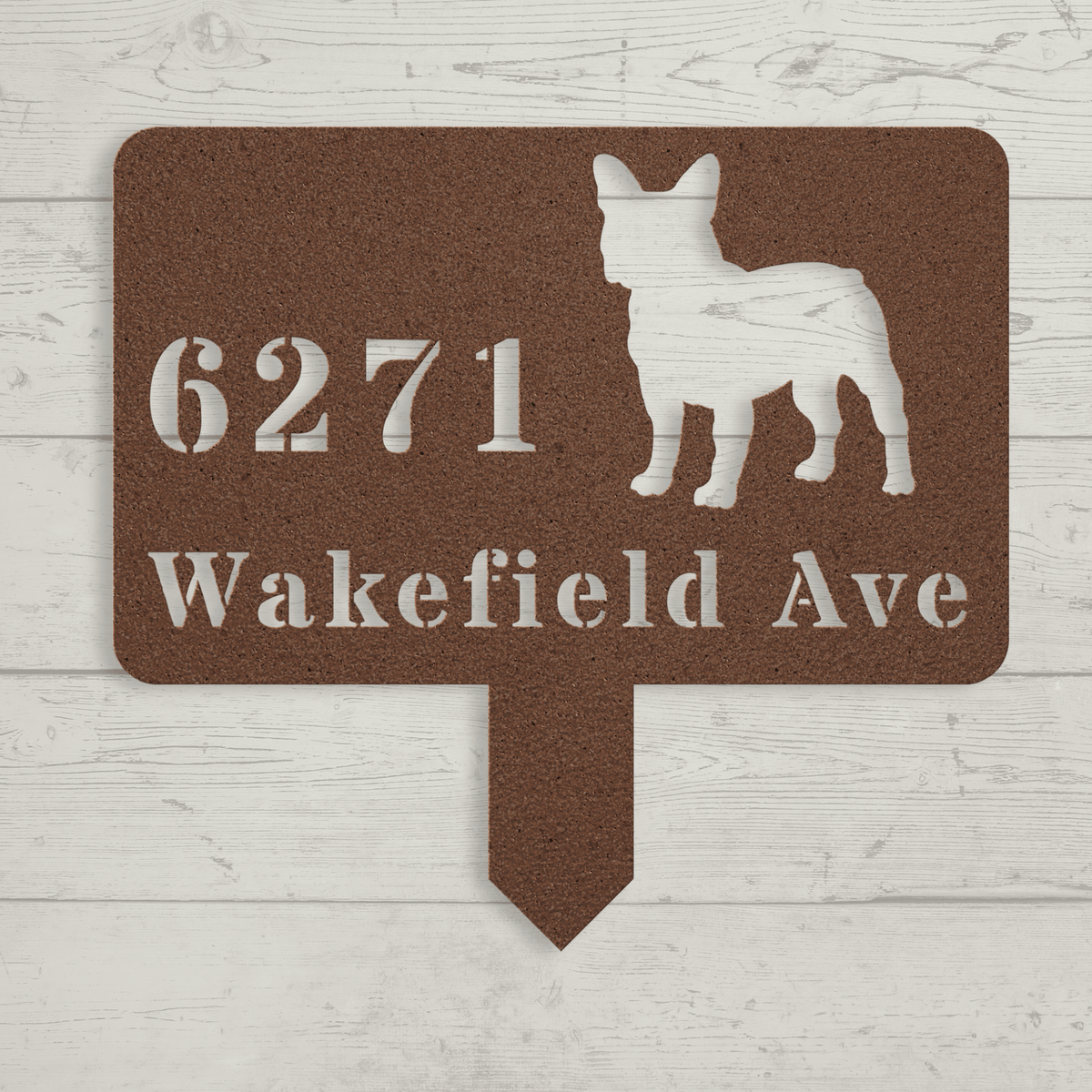 French Bulldog House Address Yard Sign - BullyBellyMetal Sign