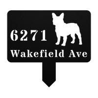 French Bulldog House Address Yard Sign - BullyBellyMetal Sign