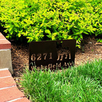 French Bulldog House Address Yard Sign - BullyBellyMetal Sign