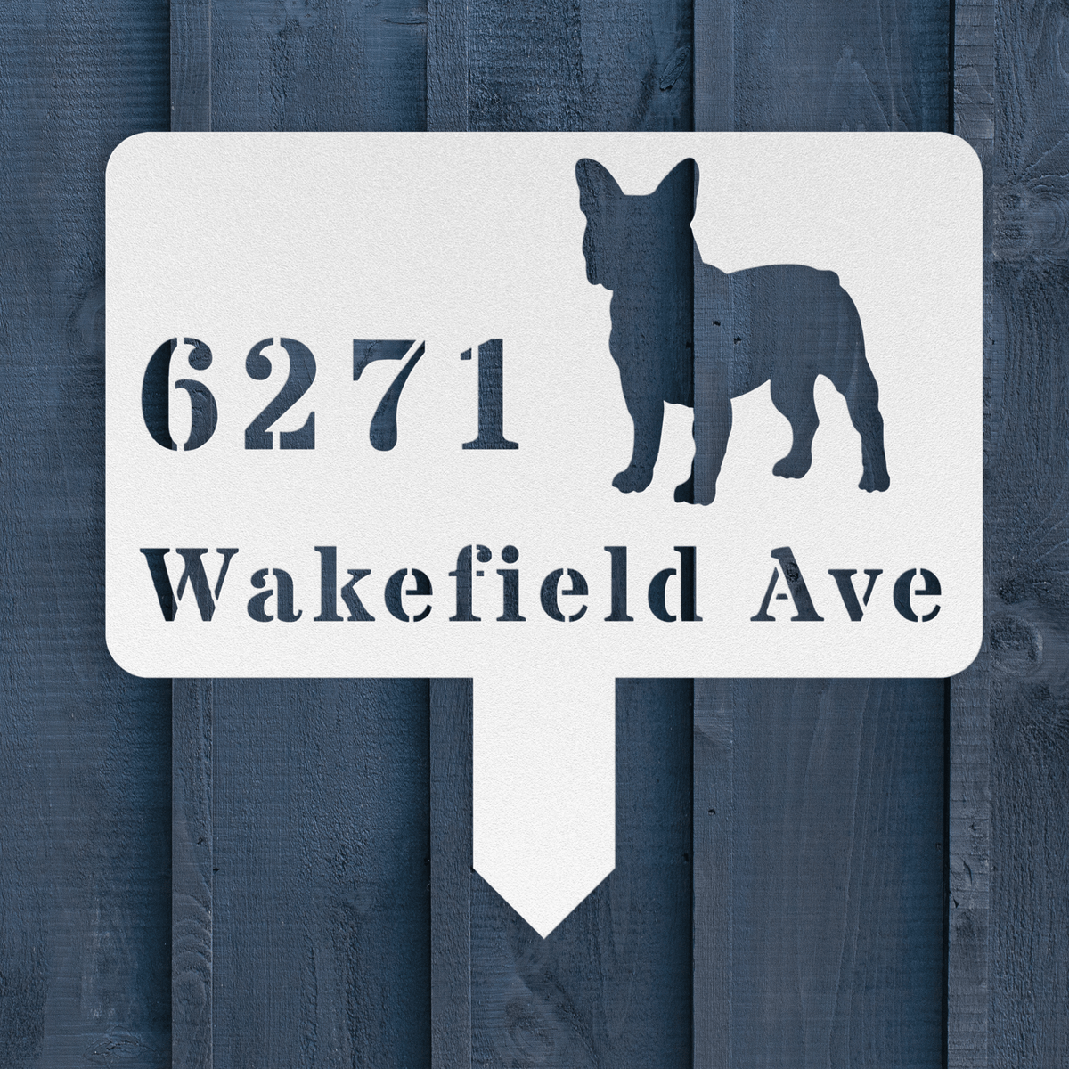 French Bulldog House Address Yard Sign - BullyBellyMetal Sign