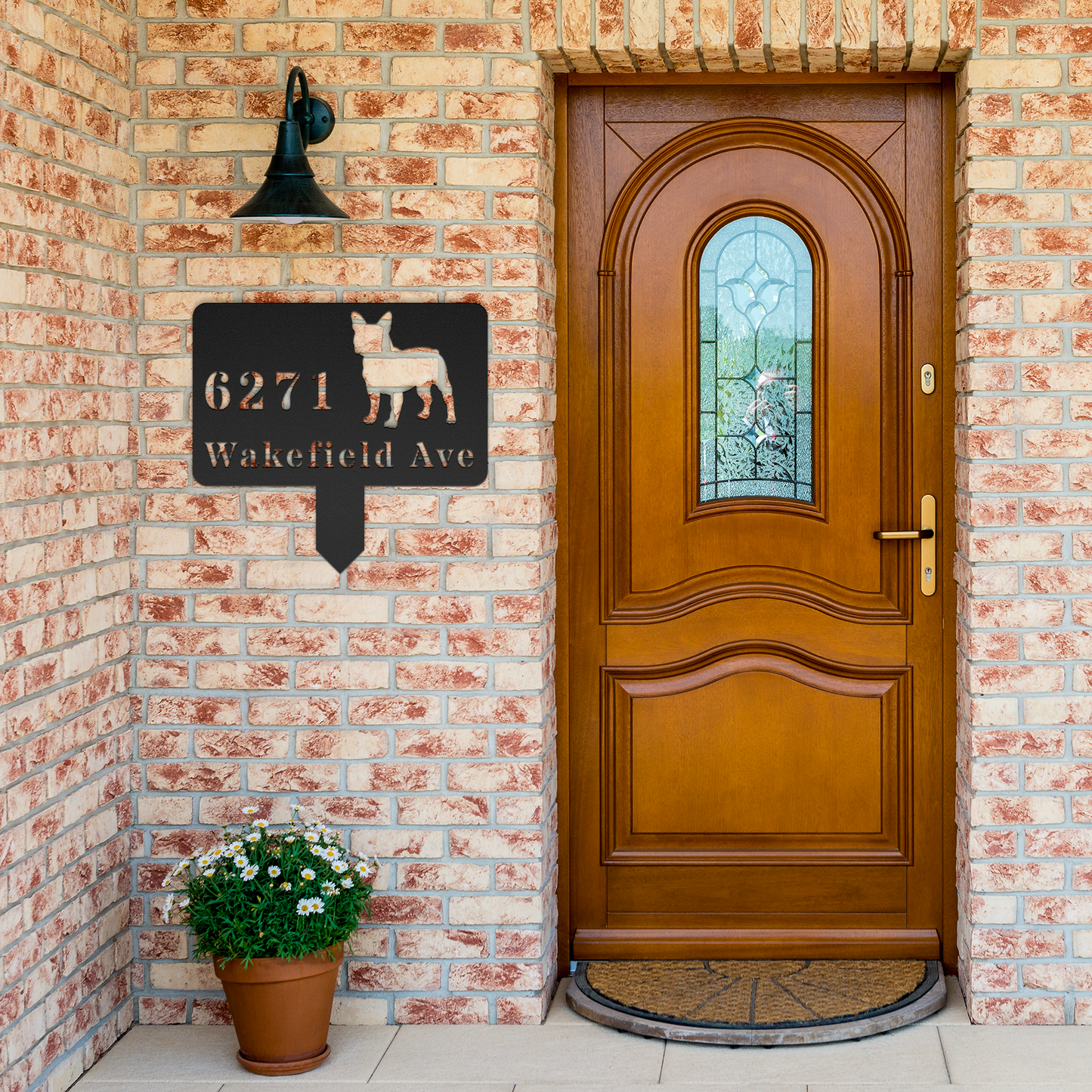 French Bulldog House Address Yard Sign - BullyBellyMetal Sign