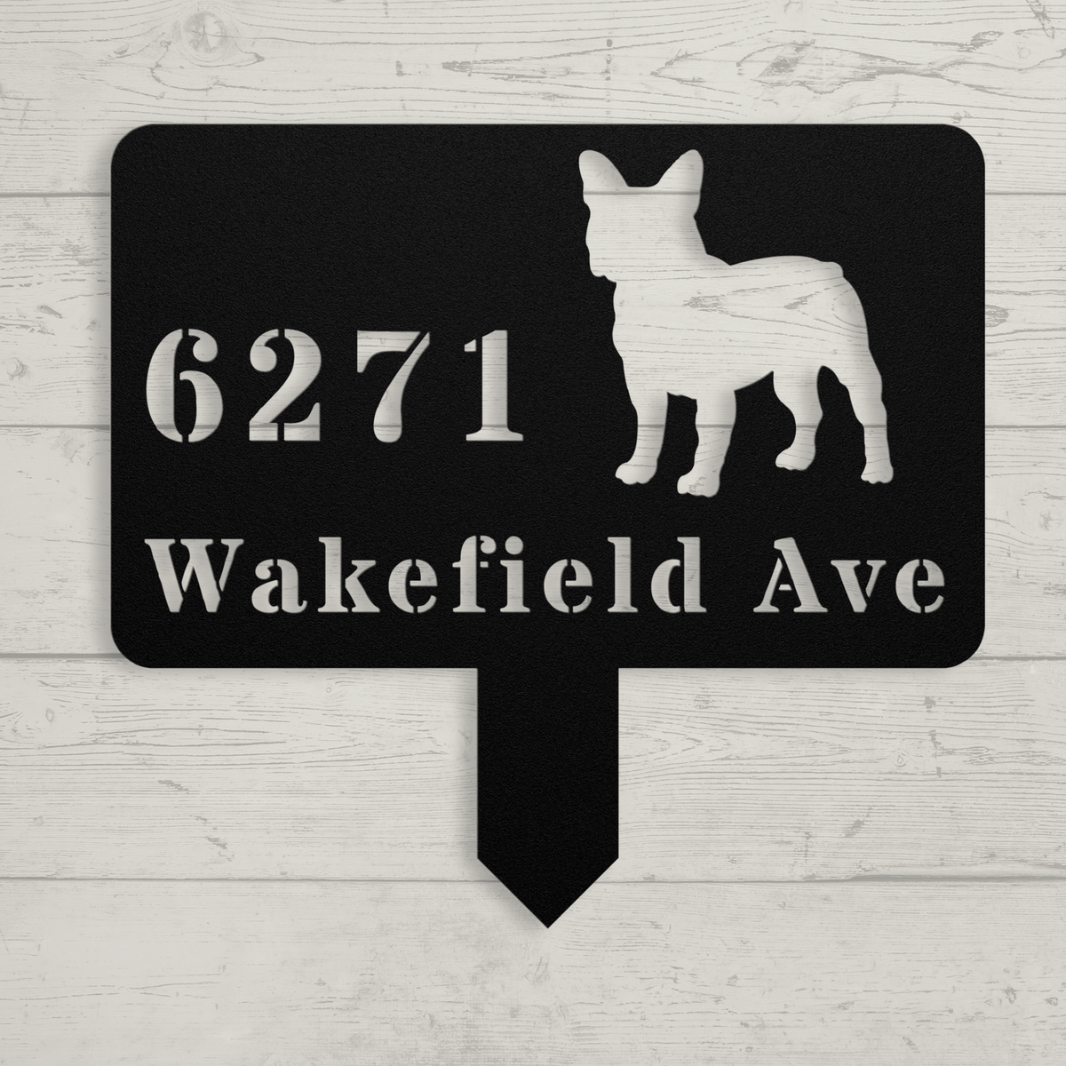 French Bulldog House Address Yard Sign - BullyBellyMetal Sign