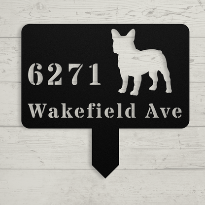 French Bulldog House Address Yard Sign