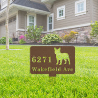 French Bulldog House Address Yard Sign - BullyBellyMetal Sign