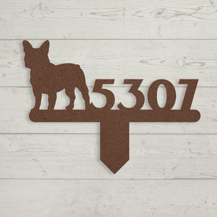 French Bulldog House Numbers Lawn Sign - BullyBellyLawn Art