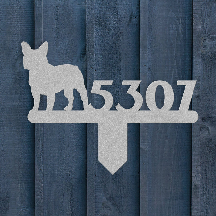 French Bulldog House Numbers Lawn Sign - BullyBellyLawn Art