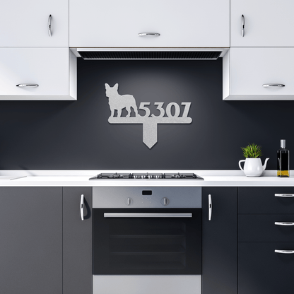 French Bulldog House Numbers Lawn Sign - BullyBellyMetal Sign