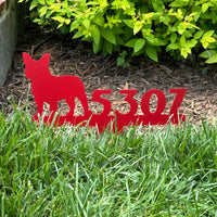 French Bulldog House Numbers Lawn Sign - BullyBellyMetal Sign