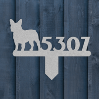 French Bulldog House Numbers Lawn Sign - BullyBellyMetal Sign