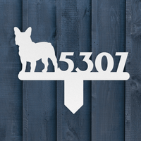 French Bulldog House Numbers Lawn Sign - BullyBellyMetal Sign