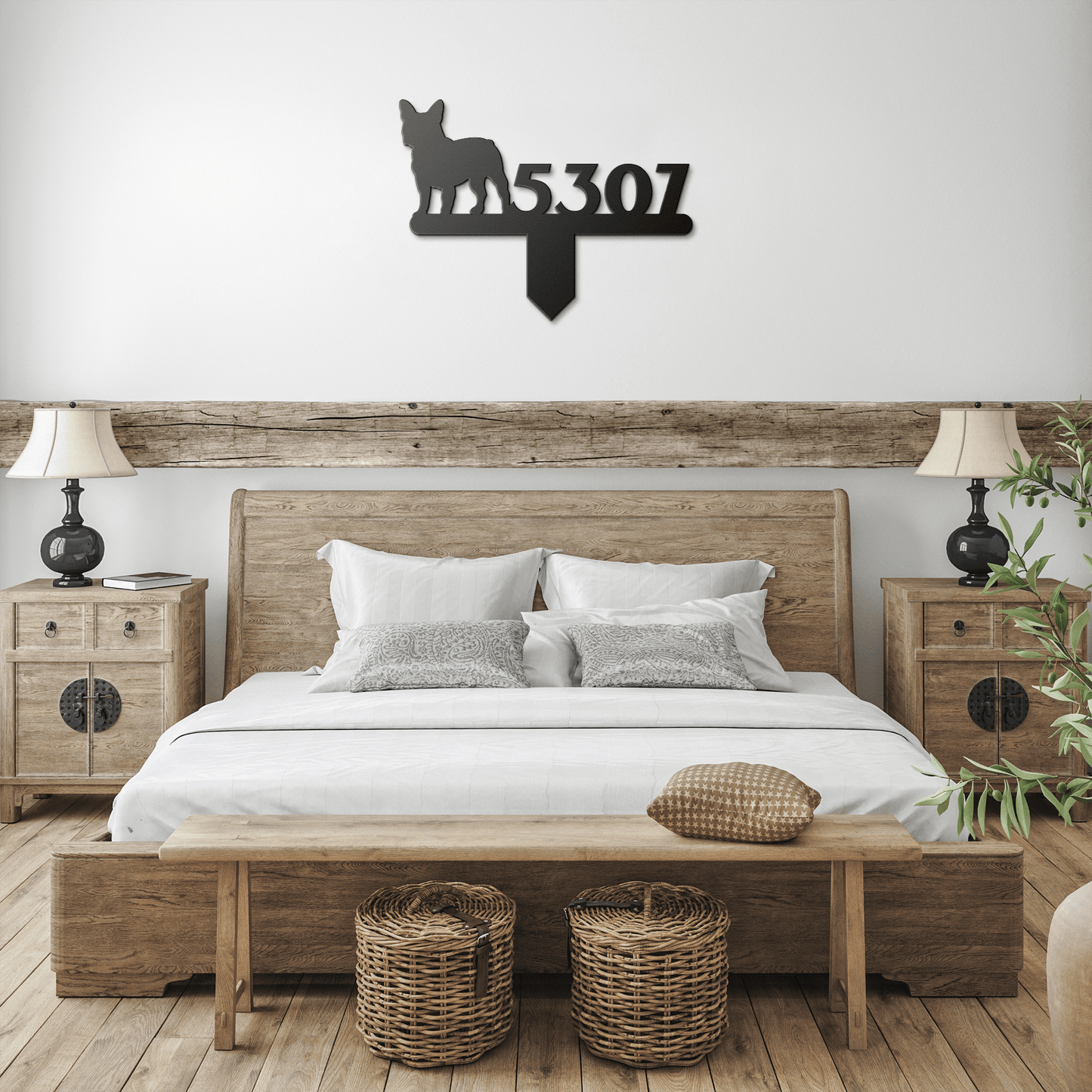 French Bulldog House Numbers Lawn Sign - BullyBellyMetal Sign