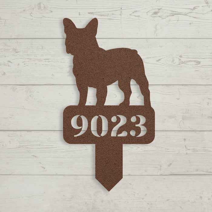 French Bulldog House Numbers Yard Sign - BullyBellyLawn Art