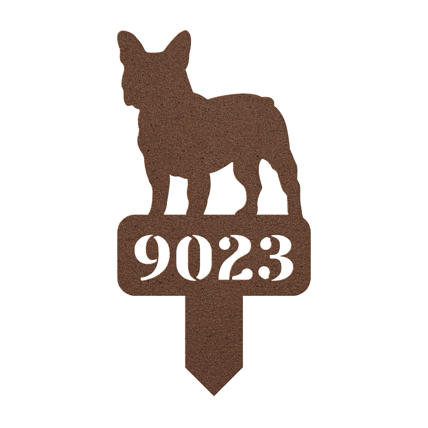 French Bulldog House Numbers Yard Sign - BullyBellyMetal Sign