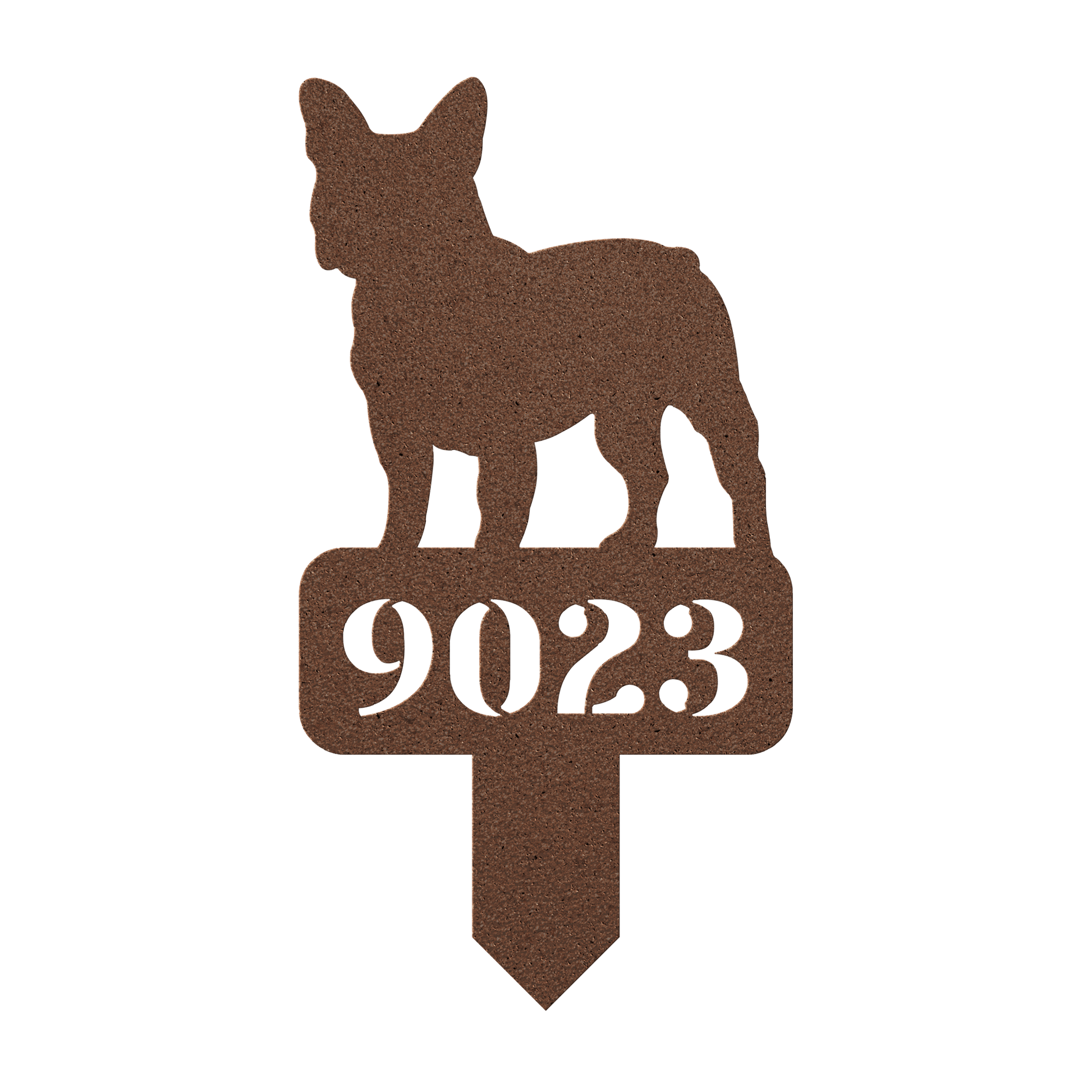 French Bulldog House Numbers Yard Sign - BullyBellyMetal Sign