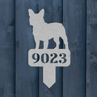 French Bulldog House Numbers Yard Sign - BullyBellyMetal Sign