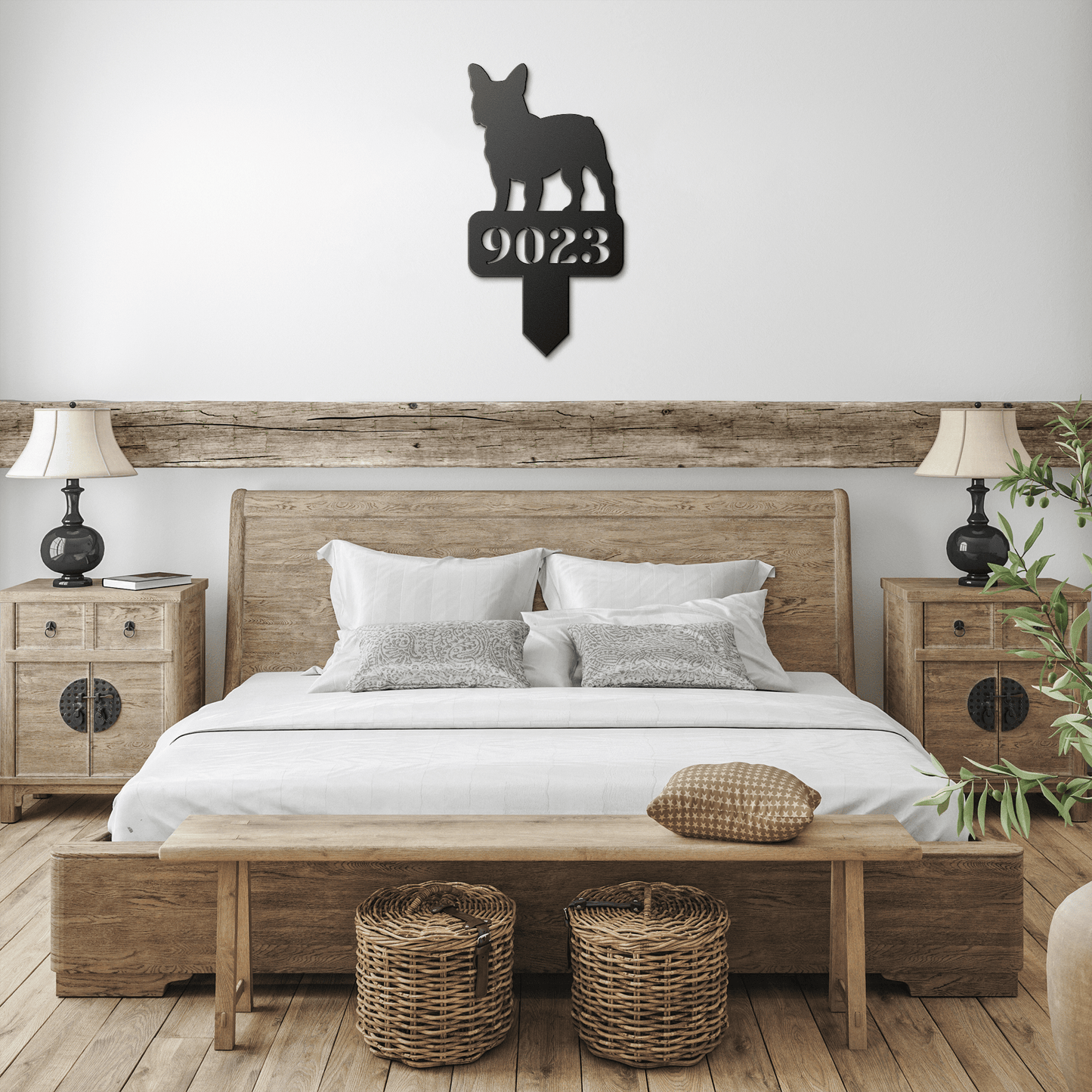French Bulldog House Numbers Yard Sign - BullyBellyMetal Sign