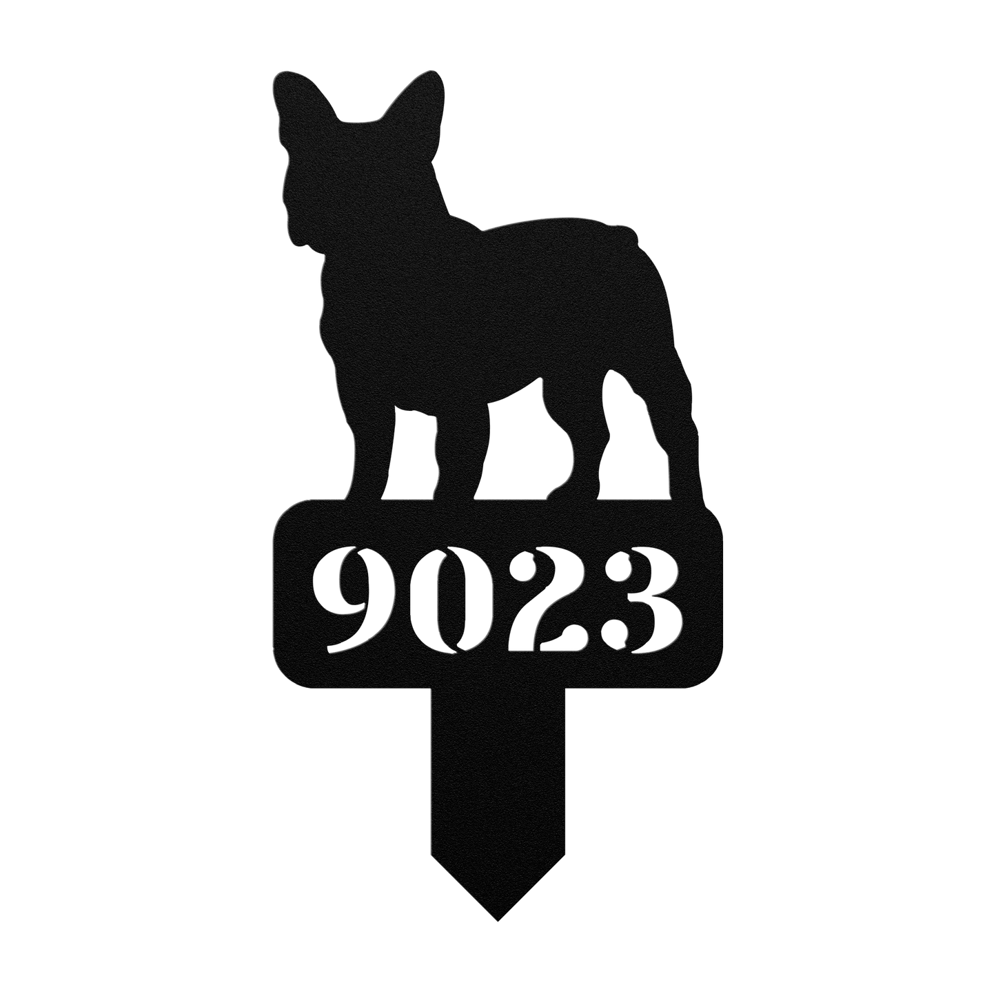 French Bulldog House Numbers Yard Sign