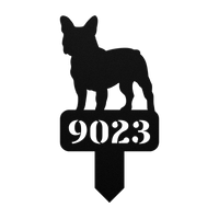 French Bulldog House Numbers Yard Sign - BullyBellyMetal Sign