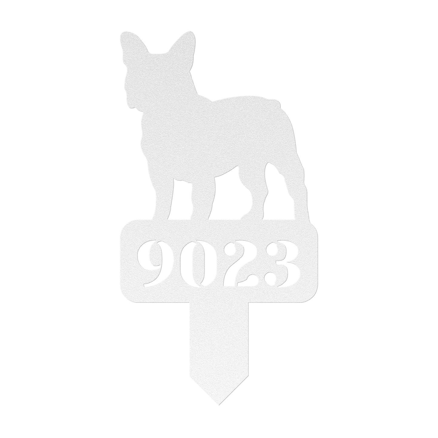 French Bulldog House Numbers Yard Sign - BullyBellyMetal Sign