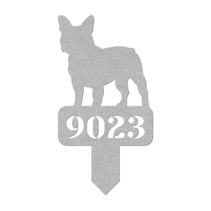 French Bulldog House Numbers Yard Sign - BullyBellyMetal Sign