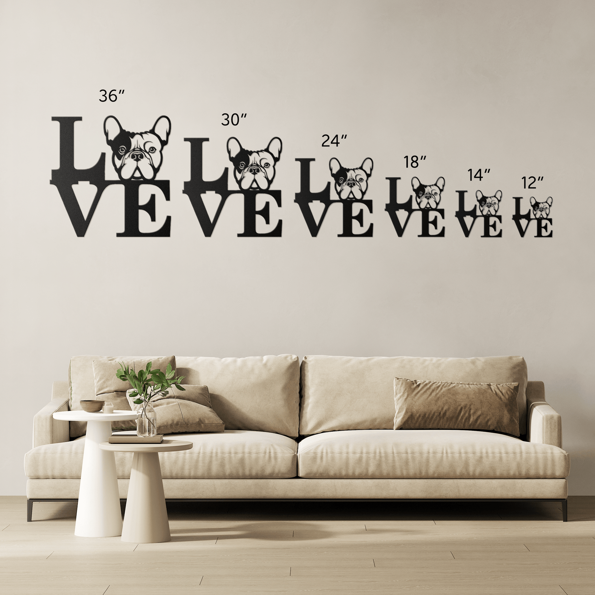 French Bulldog Love Metal Sign - BullyBellyMetal Sign