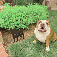 French Bulldog Welcome Lawn Sign - BullyBellyMetal Sign