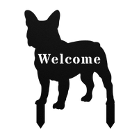 French Bulldog Welcome Lawn Sign - BullyBellyMetal Sign