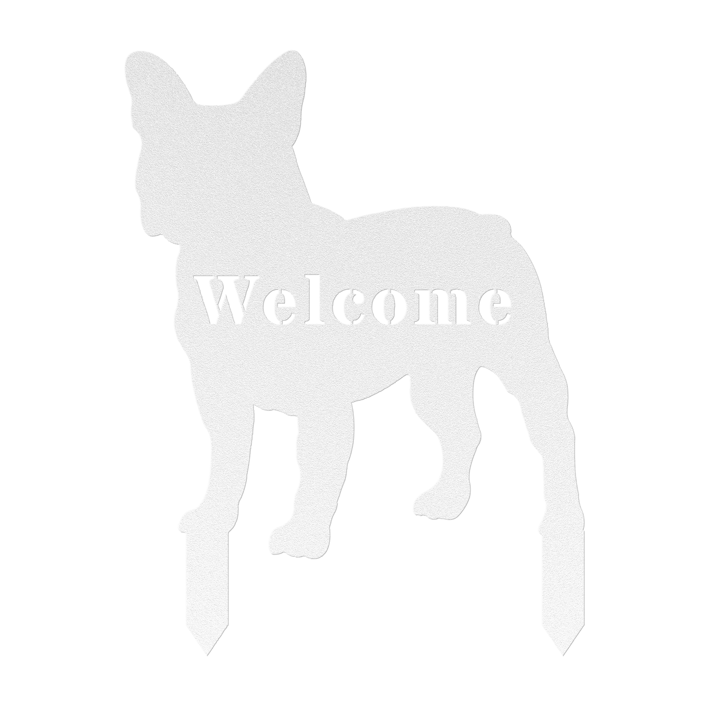 French Bulldog Welcome Lawn Sign - BullyBellyMetal Sign