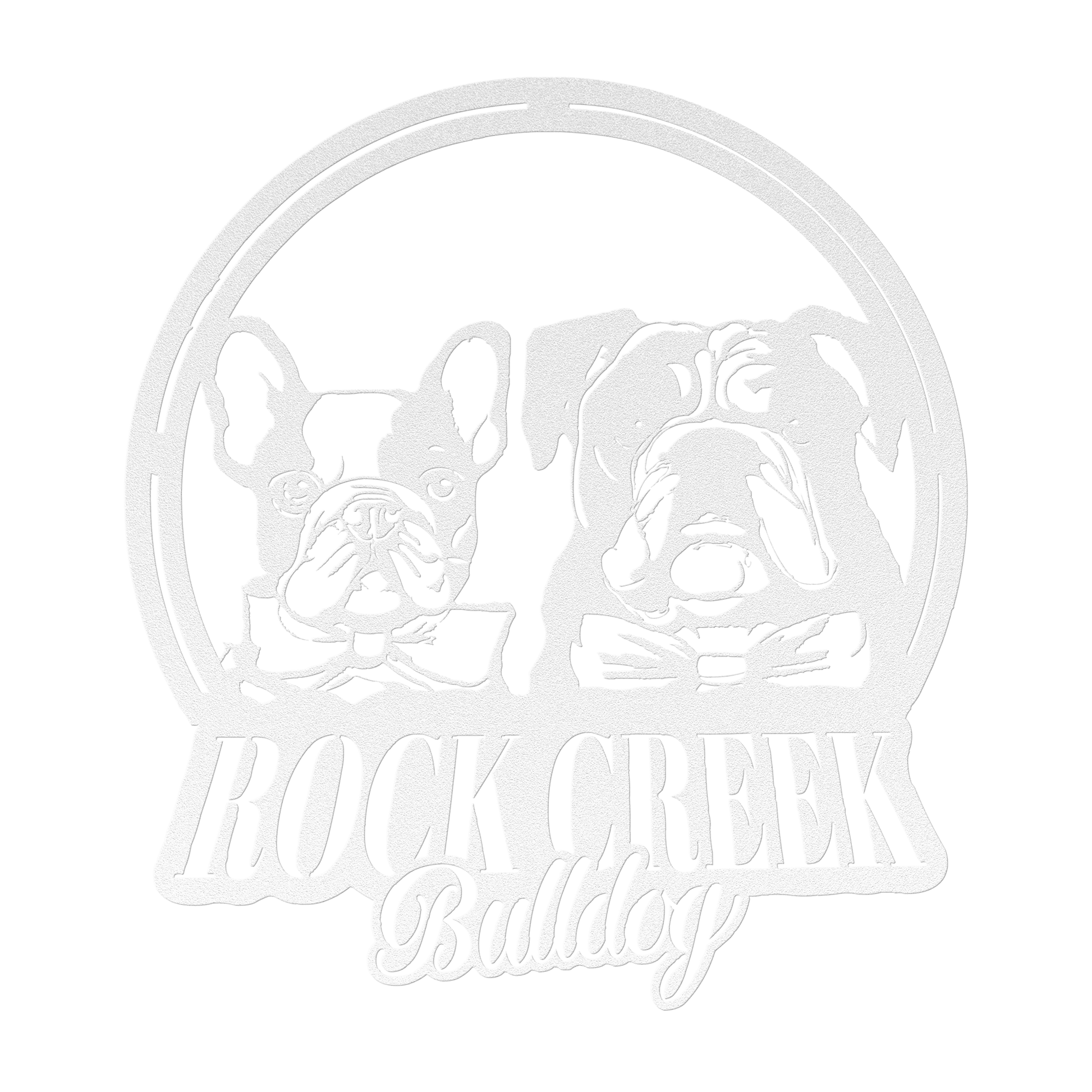 French-English Bulldog Besties Metal Wall Sign - BullyBellyMetal Sign