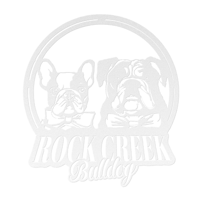 French-English Bulldog Besties Metal Wall Sign - BullyBellyMetal Sign