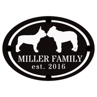 French - English Bulldog Family Established Metal Sign - BullyBellyFrench English