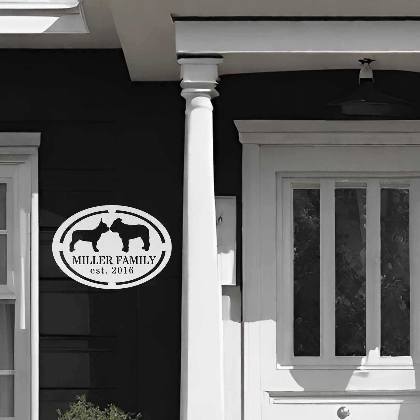 French - English Bulldog Family Established Metal Sign - BullyBellyMetal Sign