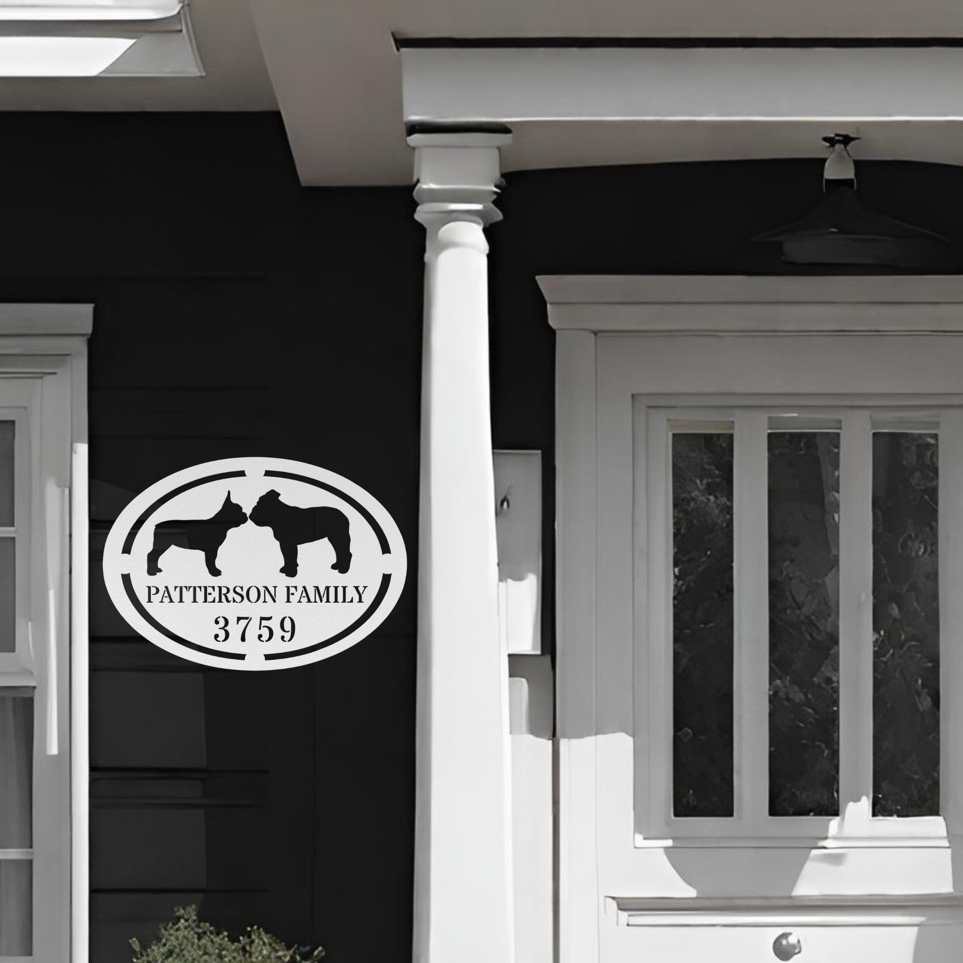 French - English Bulldog Family Home Metal Sign - BullyBellyMetal Sign