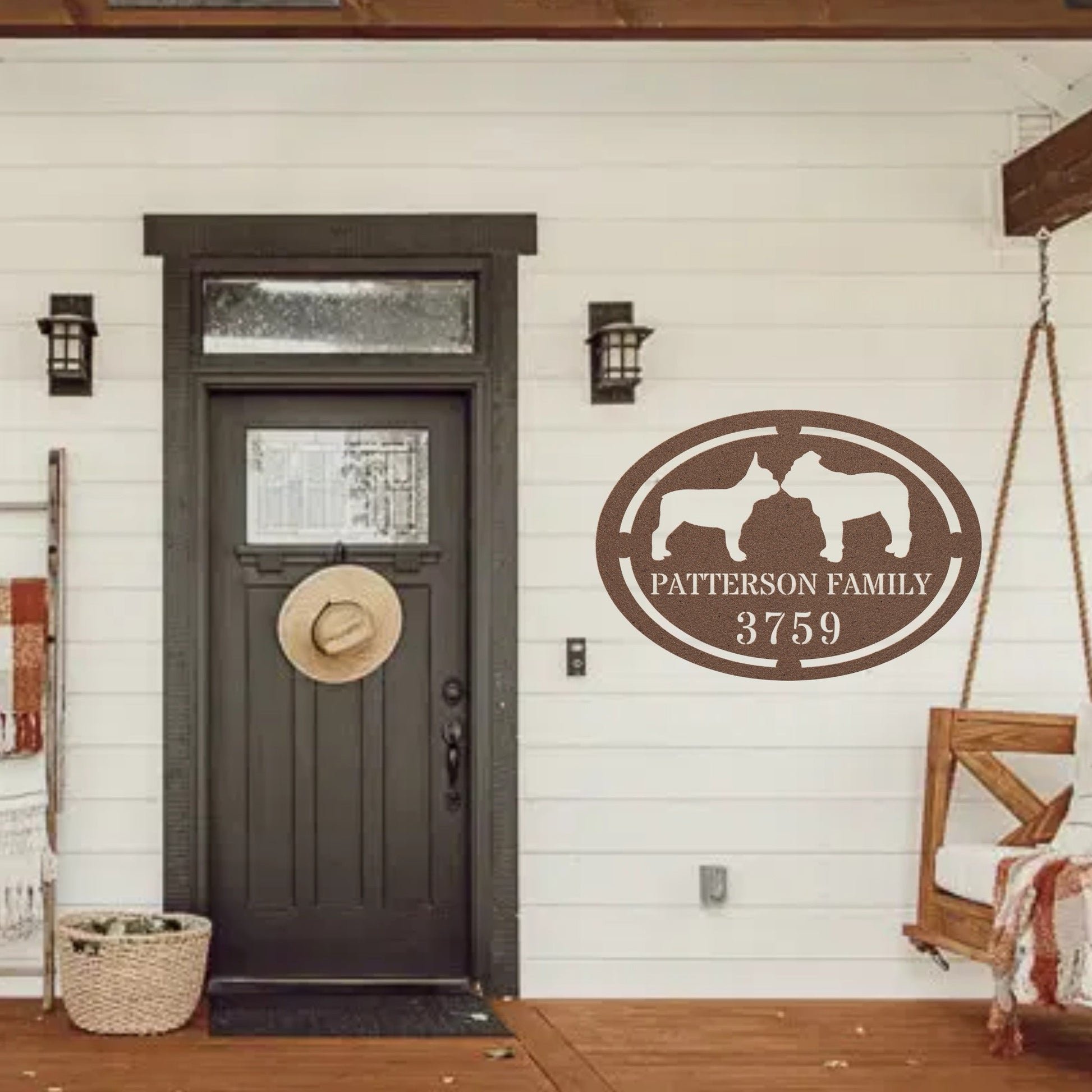 French - English Bulldog Family Home Metal Sign - BullyBellyMetal Sign