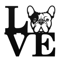 Frenchie Love Metal Sign - BullyBellyFrench Bulldog - Custom