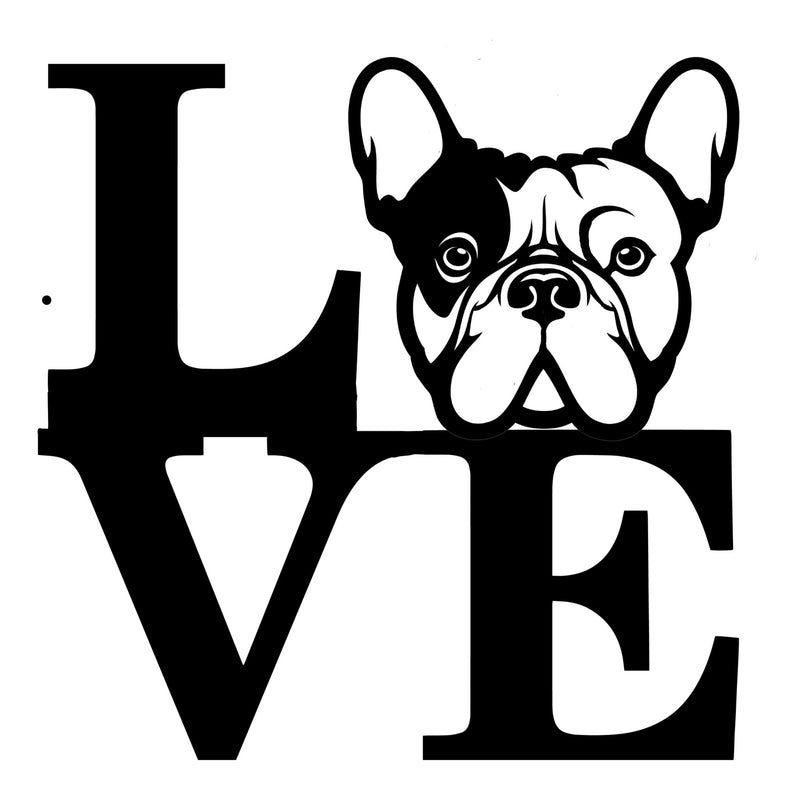 Frenchie Love Metal Sign - BullyBellyFrench Bulldog - Custom