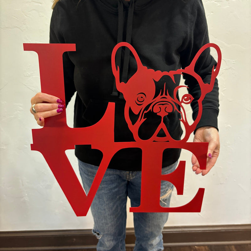 Frenchie Love Metal Sign - BullyBellyMetal Sign